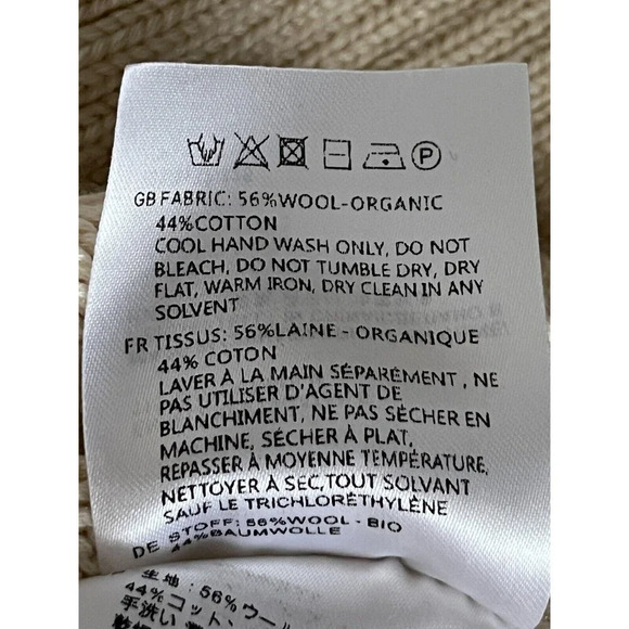 Toteme Sweater Merino Wool Organic Cotton Hoodie Knit Small Boxy Neutral Luxury - Picture 8 of 8